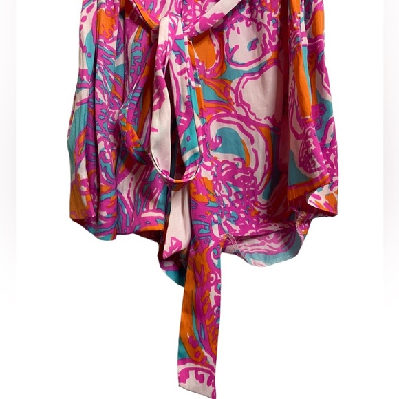 Lilly Pulitzer Deanna Romper Shorely Blue Feeling Tanked Removable Belt Small - Picture 6 of 14